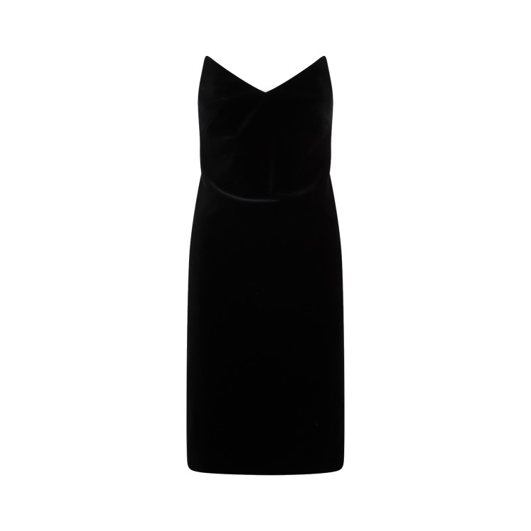 Shop Loewe Bustier Black Cotton Midi Dress