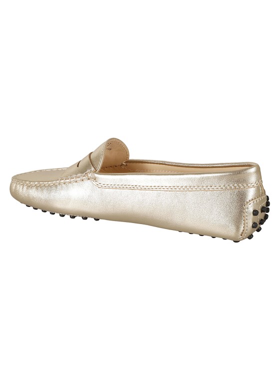 Shop Tod's Gommino Leather Loafers In Gold
