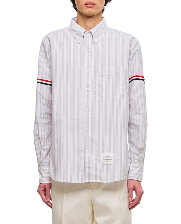 Shop Thom Browne Straight Fit Cotton Shirt In White