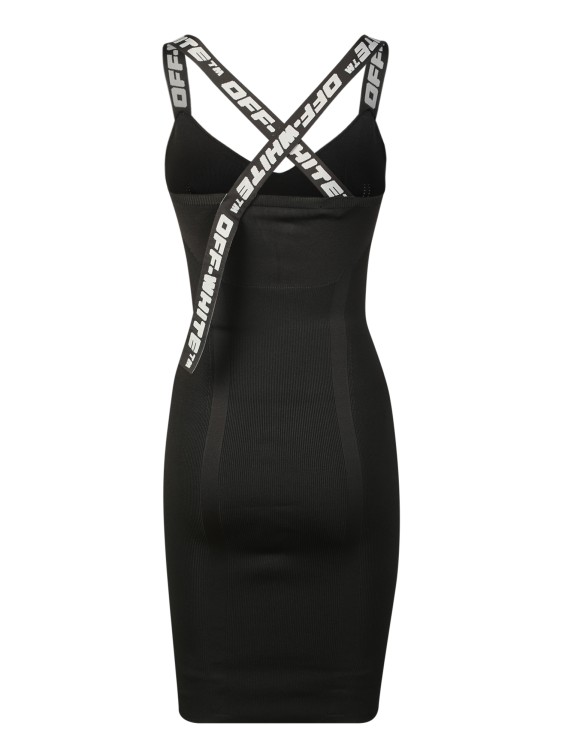 Shop Off-white V-neck Midi Dresses In Black