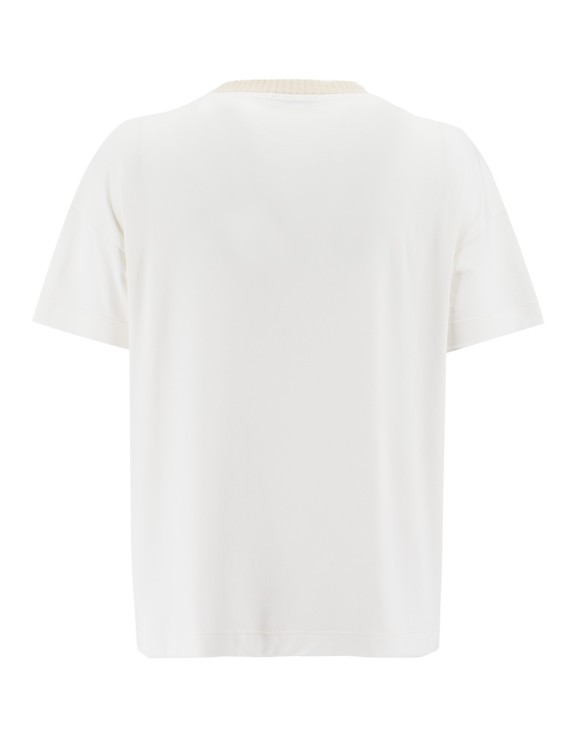 Shop Panicale White Viscose Blend T-shirt