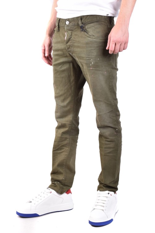 Dsquared2 Green Cotton Blend Jeans In Green