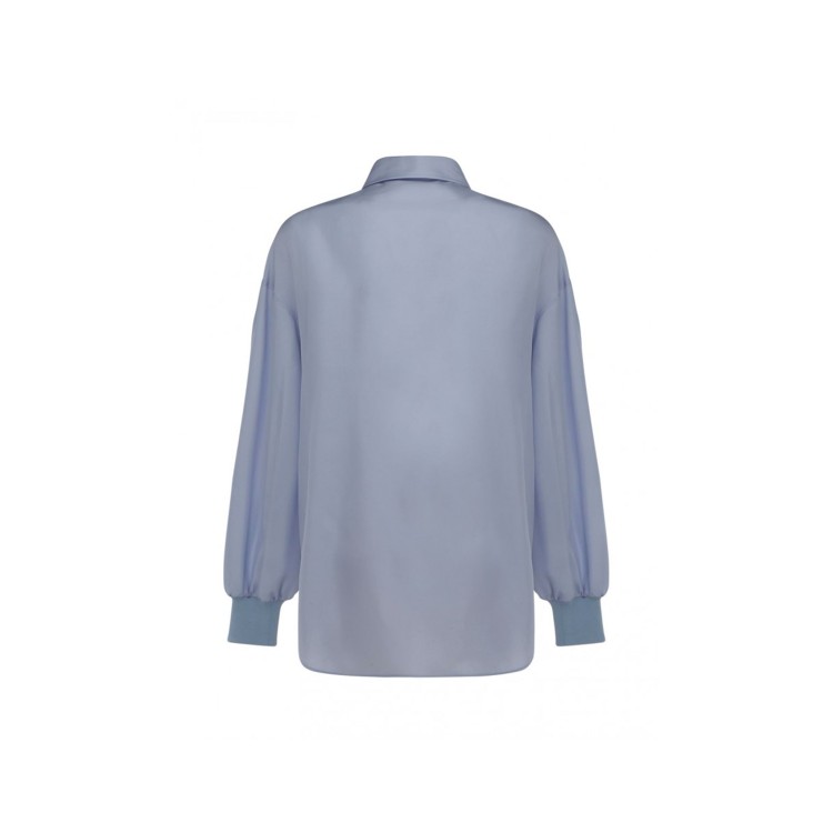 Shop Alexander Mcqueen Blue Silk Shirt