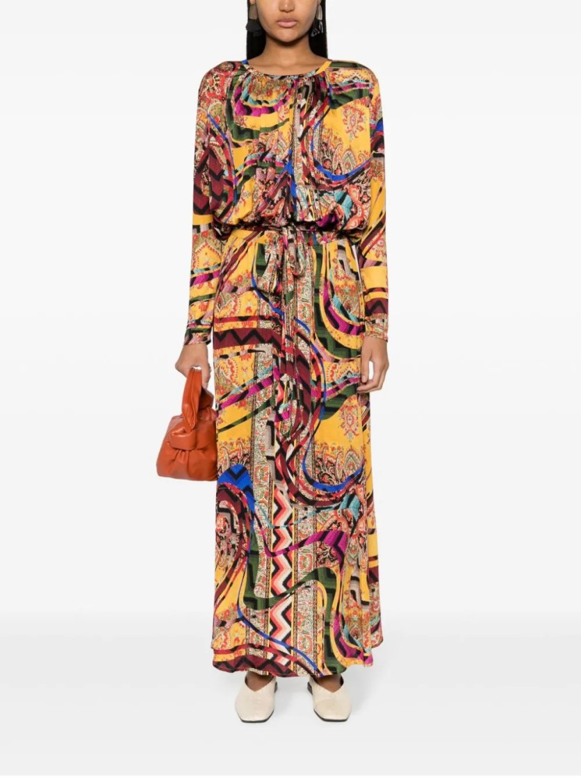 Shop Pierre-louis Mascia Febo Silk Dress In Multicolor