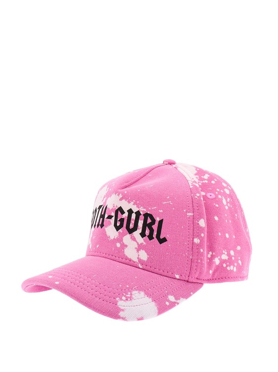 Shop Dsquared2 Cotton Hat With Frontal Print In Pink