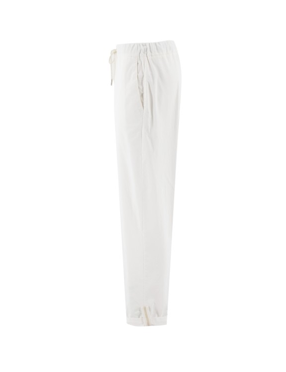 Shop Panicale Cream-colored Cotton Blend Trousers In White