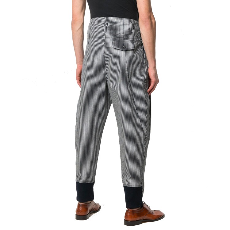 Shop Maison Margiela High-waist Striped Work Pants In Grey