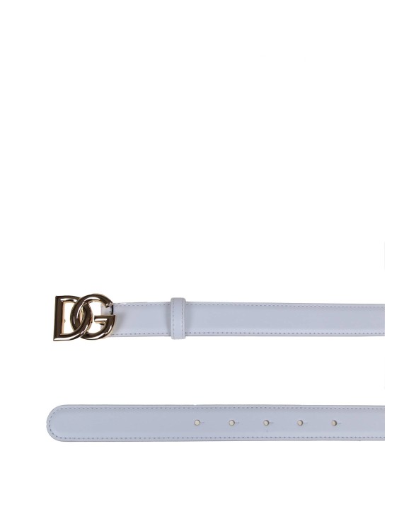 Shop Dolce & Gabbana Belt In Calfskin With Crossed Dg Logo In White
