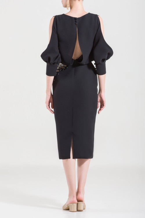 Shop Saiid Kobeisy Short Straight Dress In Black
