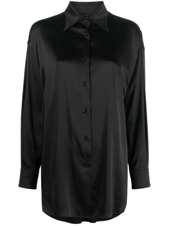 Shop Tom Ford Black Stretch Silk Shirt