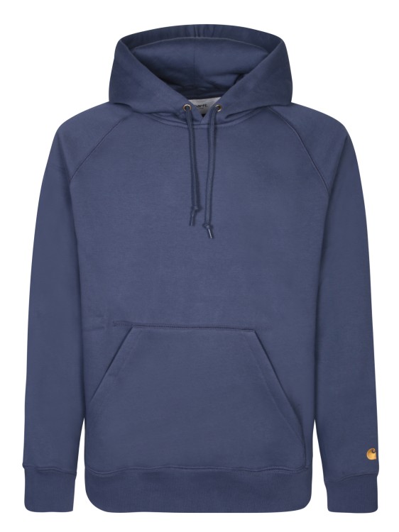 Carhartt Chase Logo-embroidered Cotton-jersey Hoodie In Blue