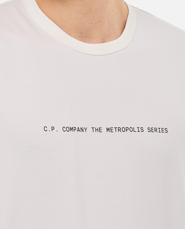 Shop C.p. Company Metropolis Series Mercerized Jersey Graphic Badge T-shirt In White