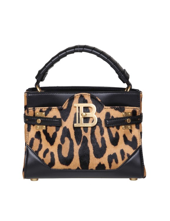 Shop Balmain Small Leather And Pony Bbuzz Bag In Black