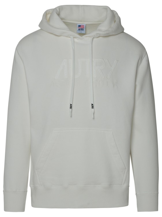 Autry Logo Hooded Sweatshirt In White