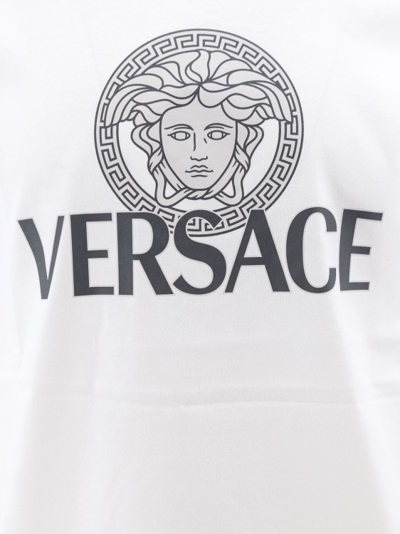 Shop Versace Jersey Cotton T-shirt With Iconic Print In White