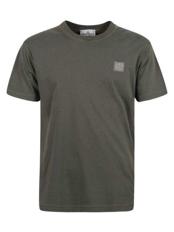 Shop Stone Island Sage Green Cotton Jersey T-shirts In Grey