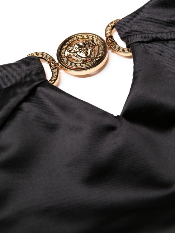 Shop Versace Medusa Tie-fastening One-piece In Black