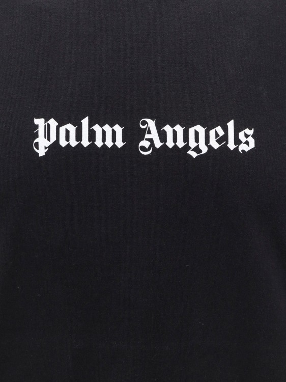 Shop Palm Angels Cotton T-shirt With Logo Print In Black