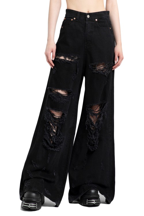 Vetements Destroyed Baggy Jeans In Black | ModeSens