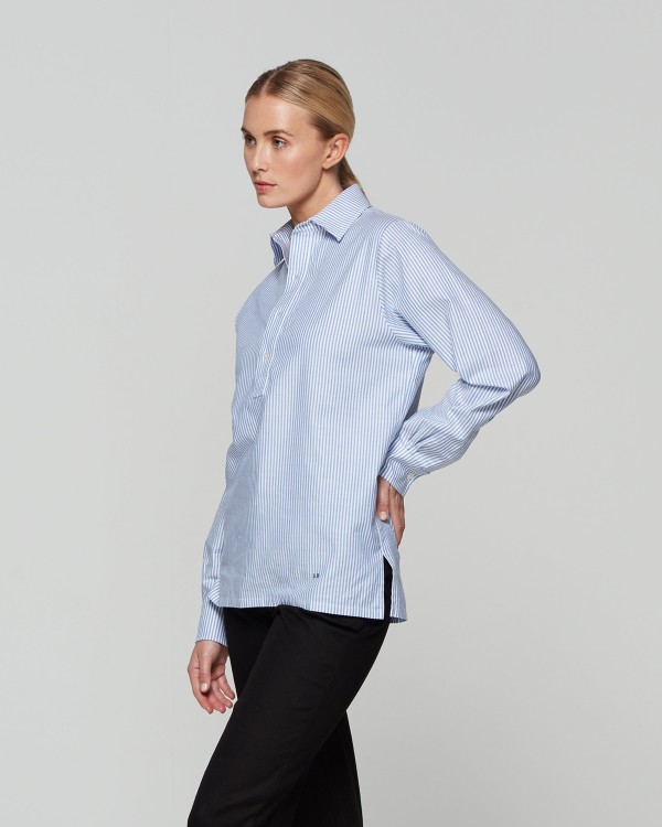 Shop Serena Bute Striped Summer George Shirt - Blue/white