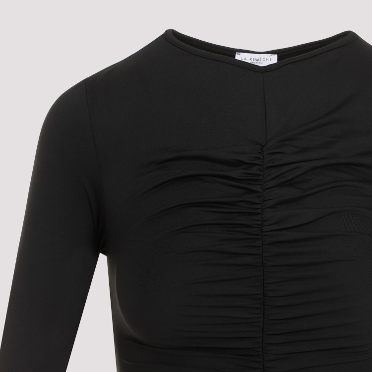 La Reveche Lillibet Draped Mini Dress In Black