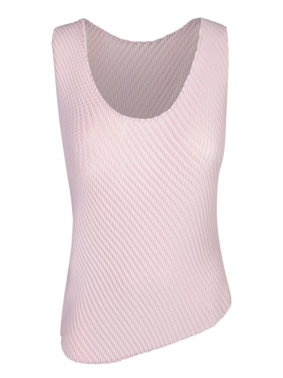 Shop Issey Miyake Pleated Tank Top In Pink