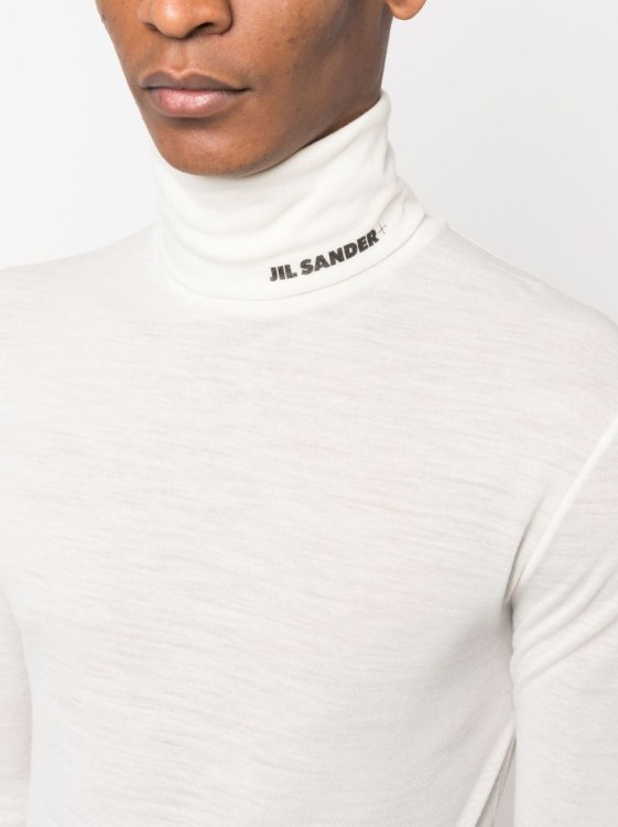Shop Jil Sander Roll-neck Jumper In White