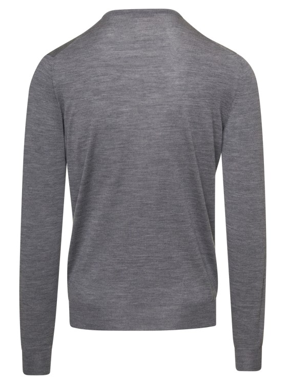 Shop Gaudenzi Grey Crewneck Sweater With Long Sleeves In Cashmere
