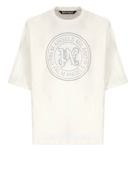 Palm Angels Milano Stud Loose T-shirt In Neutral