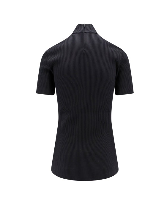 Shop Fendi Ribbed Jersey Top In Black