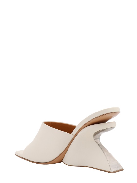 Shop Off-white Leather Mule In Grey