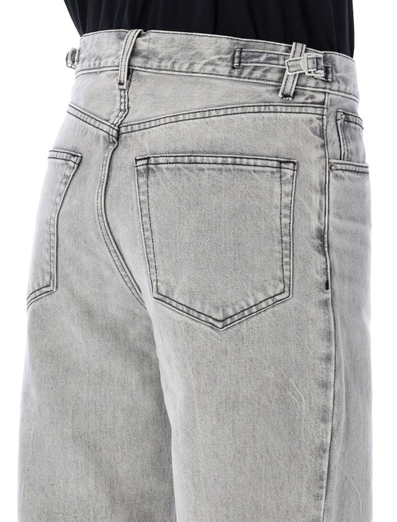 Haikure Light Grey Straight Leg Faded Jeans In Grey