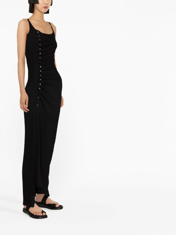 Shop Paco Rabanne Black Maxi Dress With Ruffles And Studs
