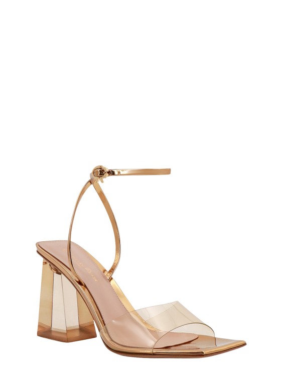 Shop Gianvito Rossi Laminated Leather Sandals In Neutrals