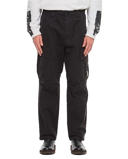 C.p. Company Cargo Pants In Microreps In Black