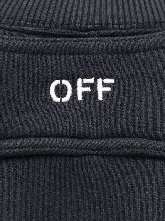 Shop Off-white Cotton Sweatshirt With Frontal Logo In Blue