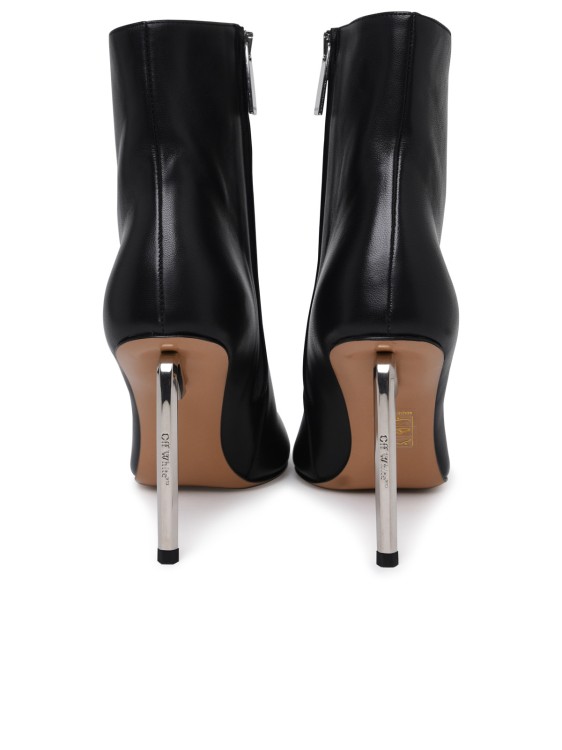 Shop Off-white Silver Allen Frame Black Leather Ankle Boots