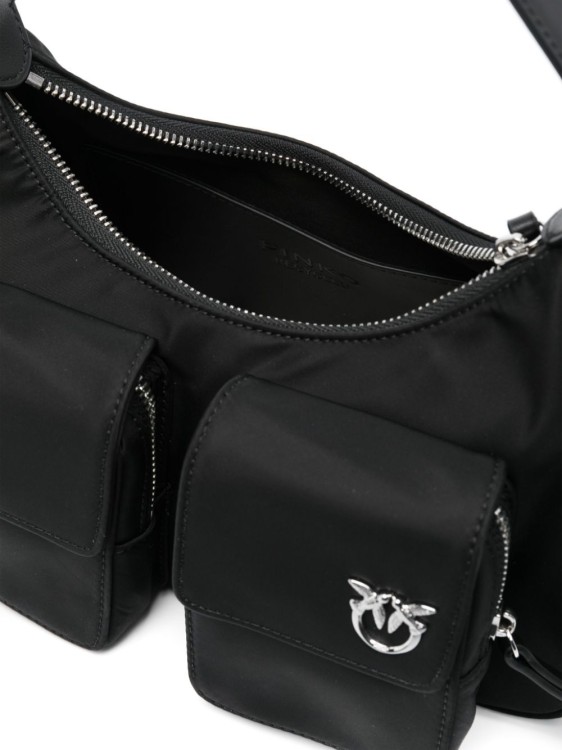 Shop Pinko Cargo Bag Made Of Recycled Technical Fabric In Black