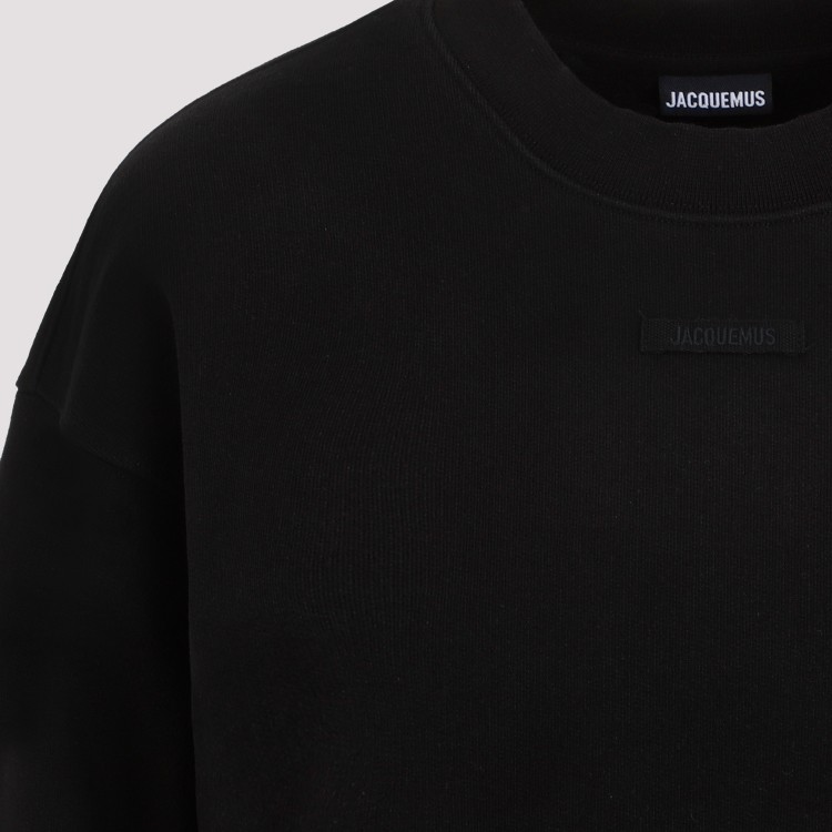 Shop Jacquemus Le Sweatshirt Gros Grain In Black Cotton