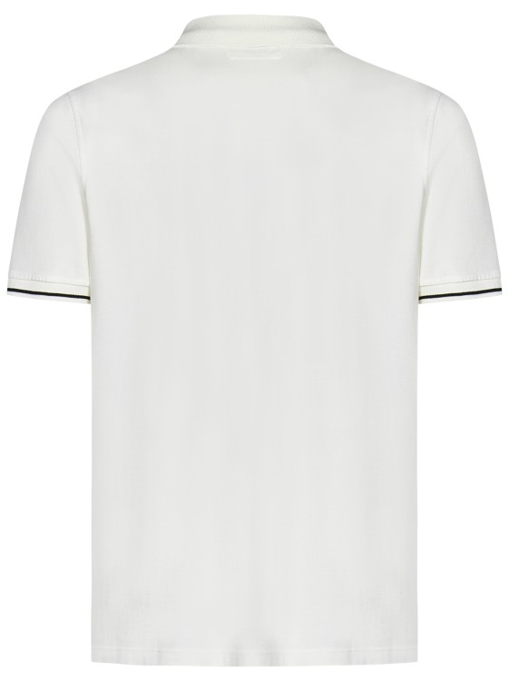 Shop C.p. Company White Cotton Blend Polo Shirt