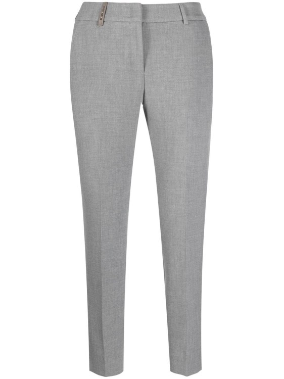 Peserico Grey Straight Cut Trousers