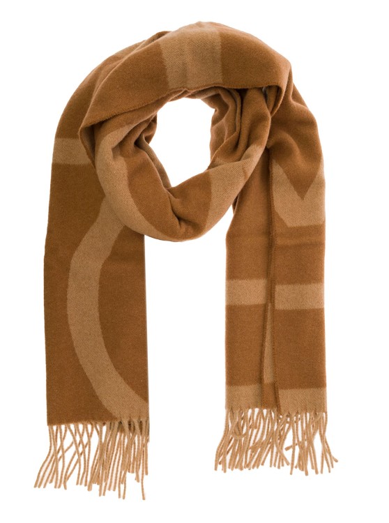 Shop Totême Monogram Jacquard Wool Scarf In Neutrals