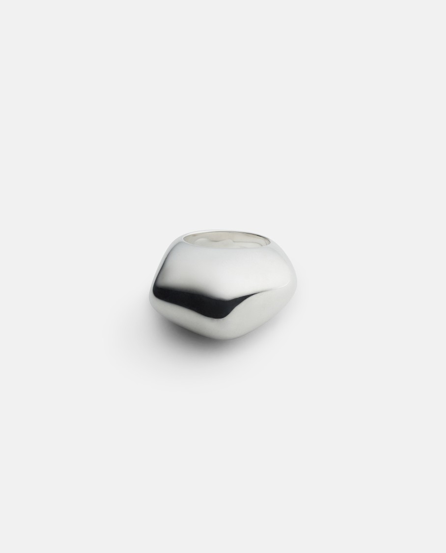 Bottega Veneta Fin Silver Ring In Silver