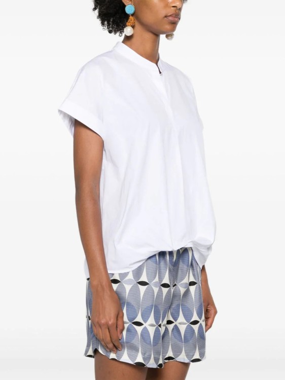 Lorena Antoniazzi Gathered Poplin Blouse In White