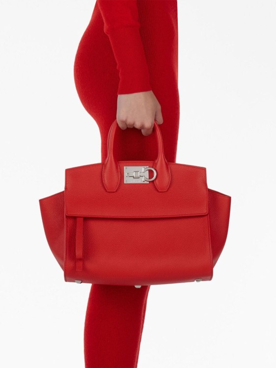Shop Ferragamo Studio Soft Handbag Red