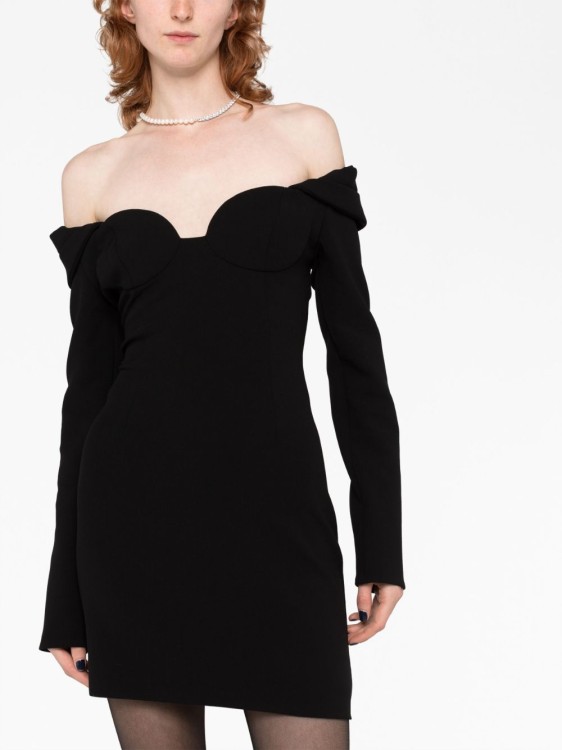 Shop Magda Butrym Off-shoulder Minidress In Black