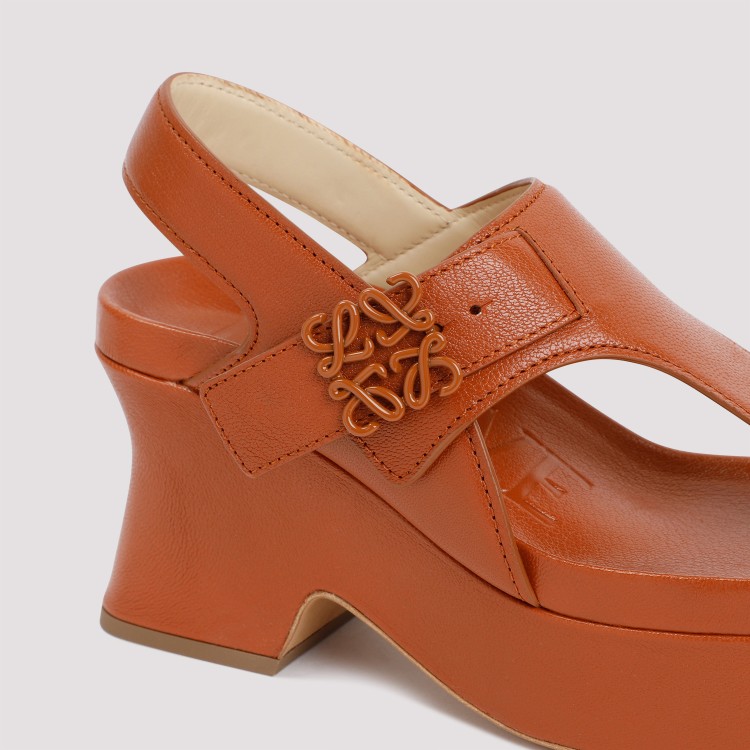 Shop Loewe Brown Ease Flatform 90 Sandals