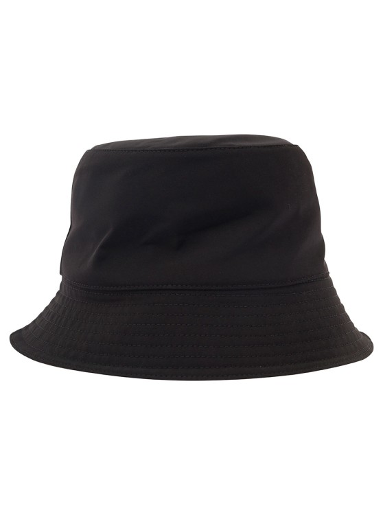 Shop Alexander Mcqueen Black And White Reversible Bucket Hat With Logo Embroidery In Polyamide