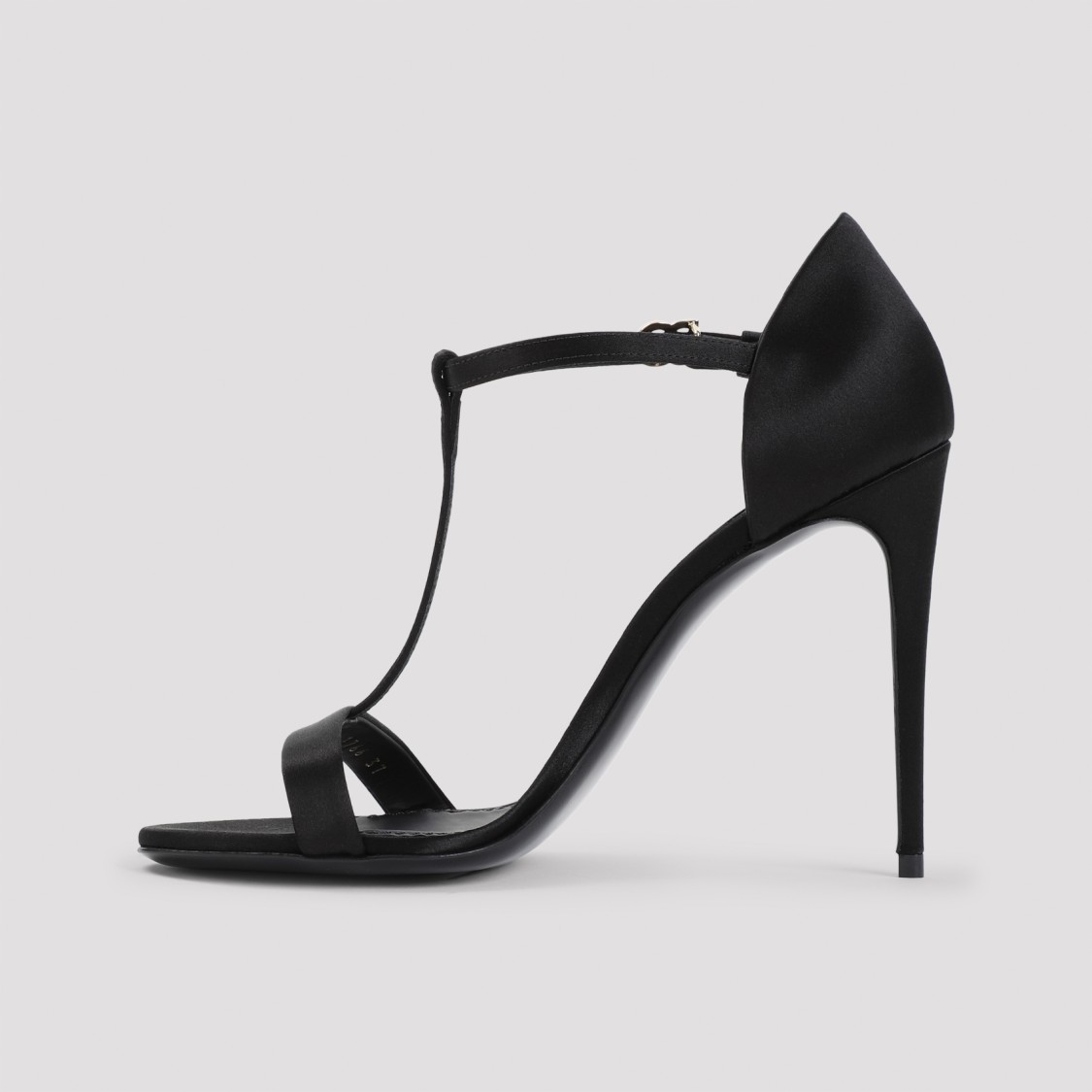 Dolce & Gabbana T-strap Sandals With Heel And Iconic Branding In Black