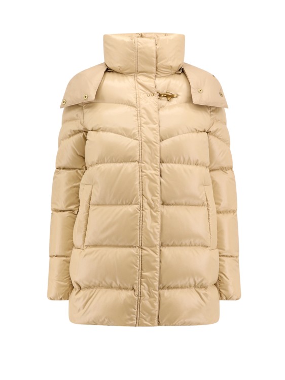 Shop Fay Padded And Quilted Jacket With Removable Hood In Neutrals